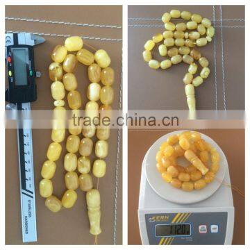 Natural Baltic Amber prayer beads, Amber Islamic Muslim rosay, Tasbih weight 112.0 grams