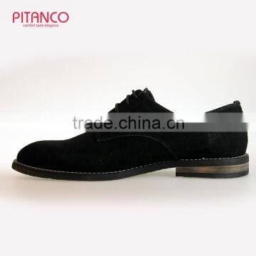Black Swede Leather Lace-up Mens Derby Shoes photo-4