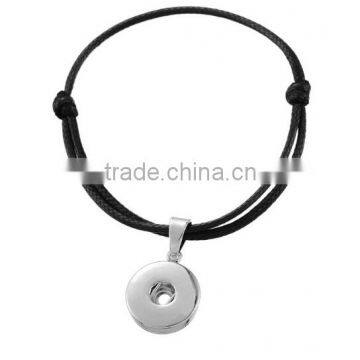 Custom jewelry OEM factory knotted leather bracelet with charm