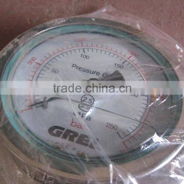 high pressure gauge, different diameters 150mm,model:250Mpa