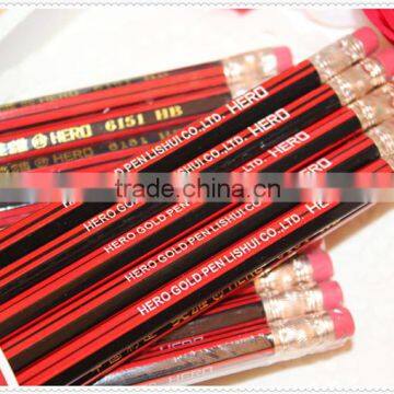 wooden pencil Teenagers hb pencil with eraser