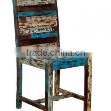 INDIA COLORFUL ROSEWOOD DINING CHAIR , Multi Color DISTRESSED DINING CHAIR