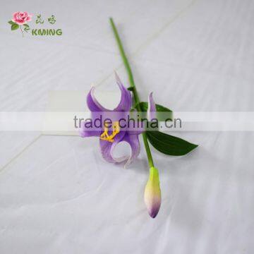 small single stem purple plastic lily flower with scented