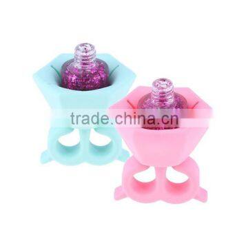 Silicone Nail Polish Bottle Holder, Wearable Nail Polish Holder, Nail Art Polish Finger Stand Ring photo-2