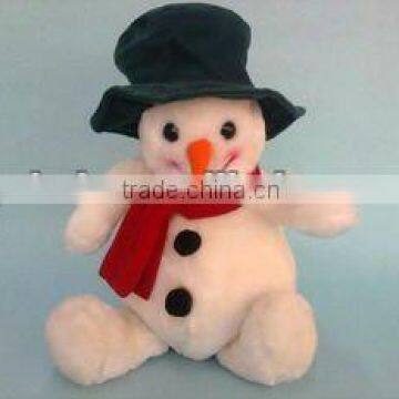 Stuffed plush snowman with hat toys for kids