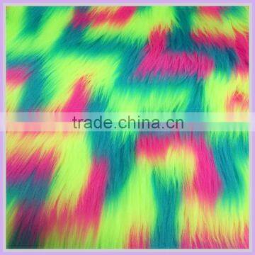 wholesale jacquard colorful faux fur fabric