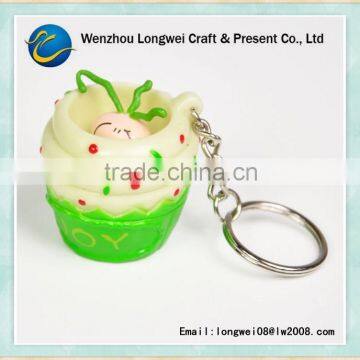 ice cream cartoon gift and souvenir soft pvc felt keychain