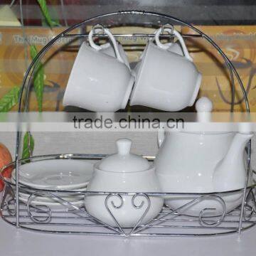 High quality porcelian tea set with rack