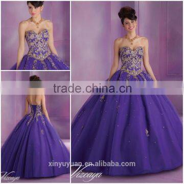 Hot Selling Western style sleeveless Purple Beaded classic victorian Dance gothic ball gowns CYQ-016