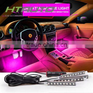 HTAUTO Multi Color Car Led Light 9 Led Chips 12cm Leg Room Light with Remote Invoice Control Japan Led Flash Light