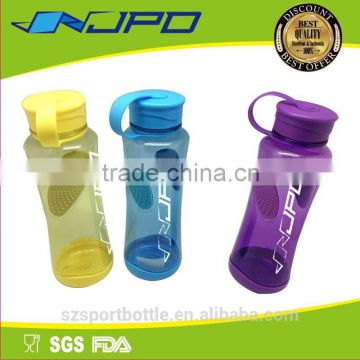 green bpa free and eco friendly 1 litre plastic bottle with carabiner, food grade materials/plastic type