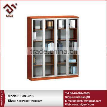 4 door solid wood and glass vertical filing cabine