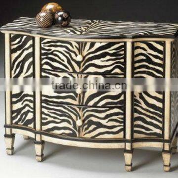 CF30102 Zebra Print Console Cabinet Accent drawer Zebra Chest