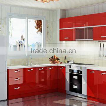 with square table luxury/concise and bright Veneer and lacquer Kitchen Cabinets