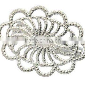 Brass Brooch Cabochon Settings, Silver Color, about 26x19x1mm, Pin: 1mm.(KK-J036-S)