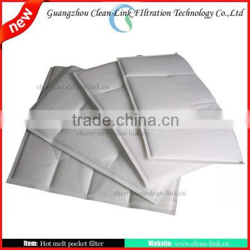 High efficiency synthetic fiber pocket filter