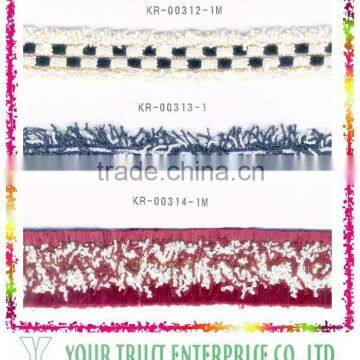 Burgundy Gold Metallic Wool Thread Braid Decorative Trimming Swimwear photo-5