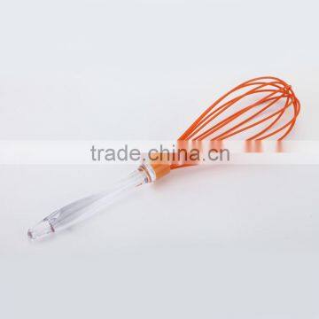 silicone functional egg whisk with transparent handle