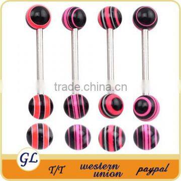 TR01030 resin tongue ring jewelry , tongue barbell piercing , plastic tongue ring barbell