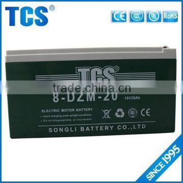 Maintenance free green16v 20ah sealed battery for electric bike