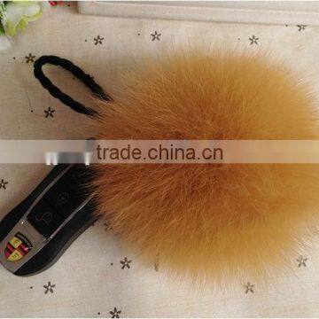 2016 Fashion design fur pom poms keyrings/fox ball