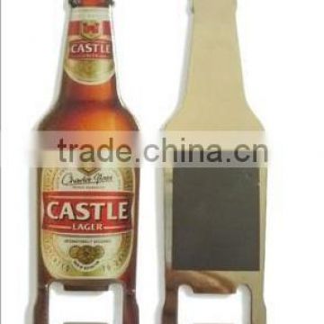 Stainless Material Bottle Shape Beer Opener with Magnet on back for Wholesale