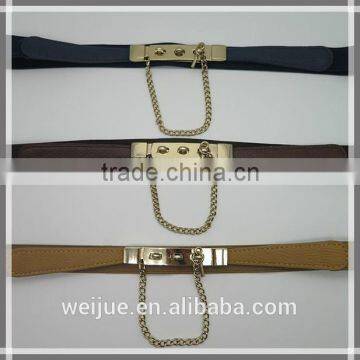 Fashion skinny elastic chain belt for women