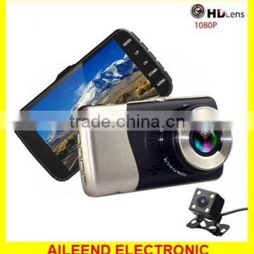 HD Night Vision Car Camera Recorder 4.0 Inches 1080P Dual Lens Dash Cam Recorder