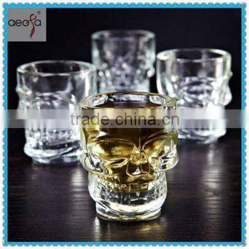 Hot Selling Drinking Clear Halloween Skull Shaped Glass Mug