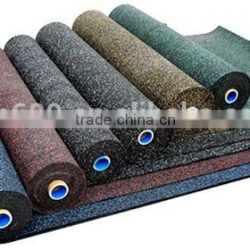 High density rubber gym flooring with EPDM speckles