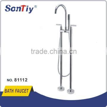 Hot Sale Floor Standing Bathtub Waterfall Faucet with Hand Shower and Hose