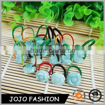 Latest multi color rope handmade woven gemstone jade finger ring