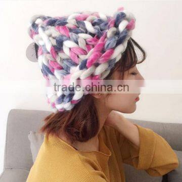 Top Sale Winter Thick Yarn Crocheted Cap