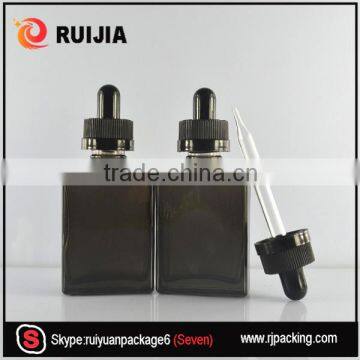 Wholesales Cosmetic Use Childproof Cap Clear Colorful Frosted Rectanglar Glass E-liquid Bottle 30ml Free Samples photo-3