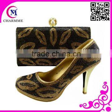 newest women high heel shoes with high quality women's bag CSB-525 with newest fashion italian matching shoes and bags