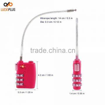 Luckiplus Luggage Locks Combination Password Locks Padlocks TSA Approved 3-Digit Red