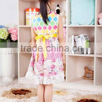 Fashion Dress for Baby Girl Cotton Dress With Belt Fashion Wholesale Spring Cotton Flower Baby Girl Dress photo-6
