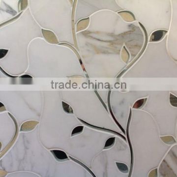 water jet marble tile, fancy marble waterjet floors tiles, water jet marble