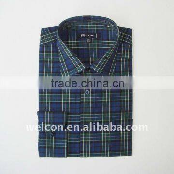 100% cotton Men's long sleeve stylish plaid business dress shirt