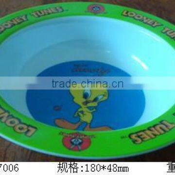 Melamine nice design printing flat bowl for kids