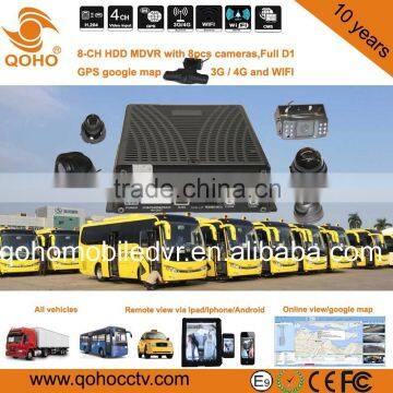 Vehicle 8-CH Mobile DVR 2TB HDD/SSD 4G Online For Bus GPS google map