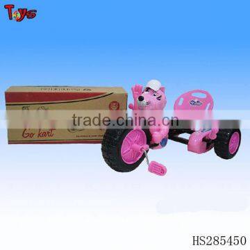 Plastic and metal animal pedal car race car