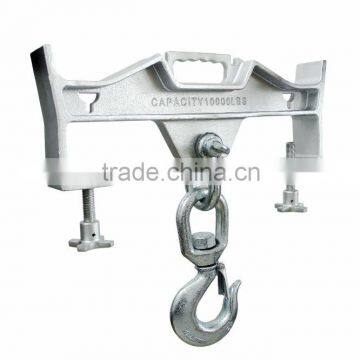 Forklift Lifting Hook, Double Fork, Single Swivel Hook, 10,000 lb.