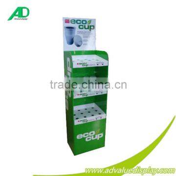 FSDU Cardboard Floor Display Shelves For Water Bottles / Cups/Glass In Supermarket