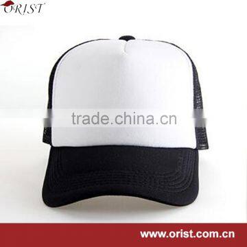 Short Bill Foam Plain Trucker Cap Mesh Hat