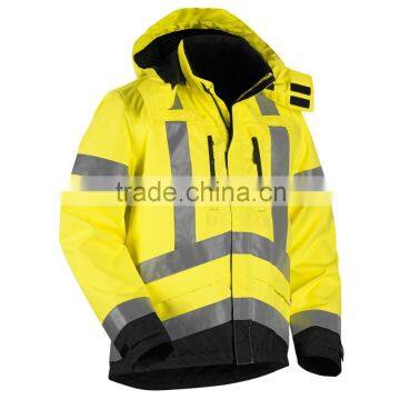 High Quality 100%polyester fluorescent Safety workwear winter jackets