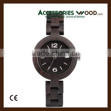 Luxury dark color wood wrist wooden watch for lady in 2016