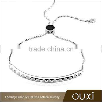 OUXI simple style acrylic platinum bracelets for women 30340