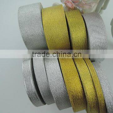 Wholesale Lurex Christmas Metallic Ribbon Golden or Silver Ribbon 3mm-50mm