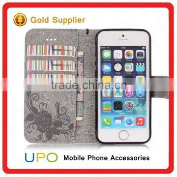 [UPO] For IPhone se Case New Arrival Premium Durable Diamond Leather Flip Phone Case With Wallet Card Slots photo-6